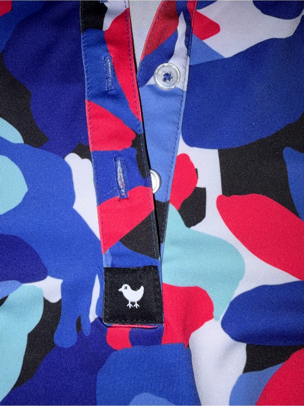 Bad Birdie Floral Racerback Golf Polo - Blue, Red & Perple - Picture 4 of 5